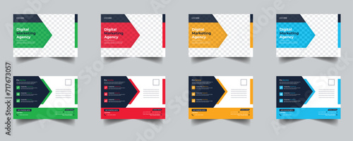 Modern Creative Corporate Post Card Template, Vector Template for Opening Invitation Editable, Professional Business Postcard Design, Event Card Design, Invitation Design, Direct Mail EDDM Template