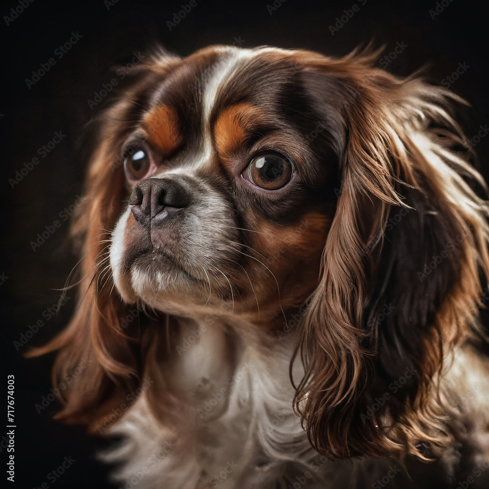 Portrait of Cavalier King Charles Spaniel puppy dog Portrait of Cavalier King Charles Spaniel puppy dog