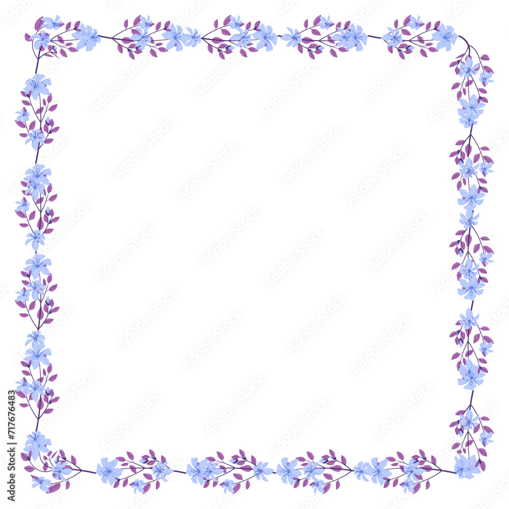 Vector hand drawn floral frame on white background Vector hand drawn floral frame on white background