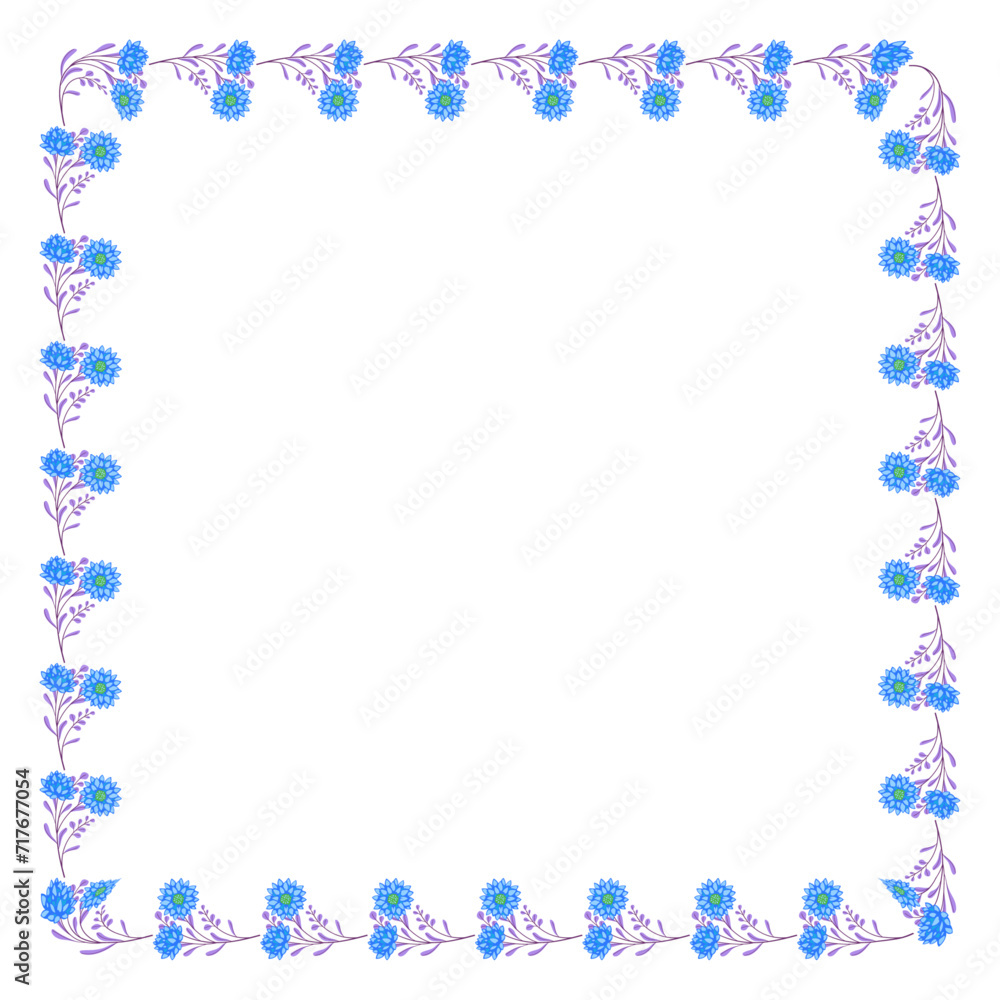 Vector hand drawn floral frame on white background Vector hand drawn floral frame on white background