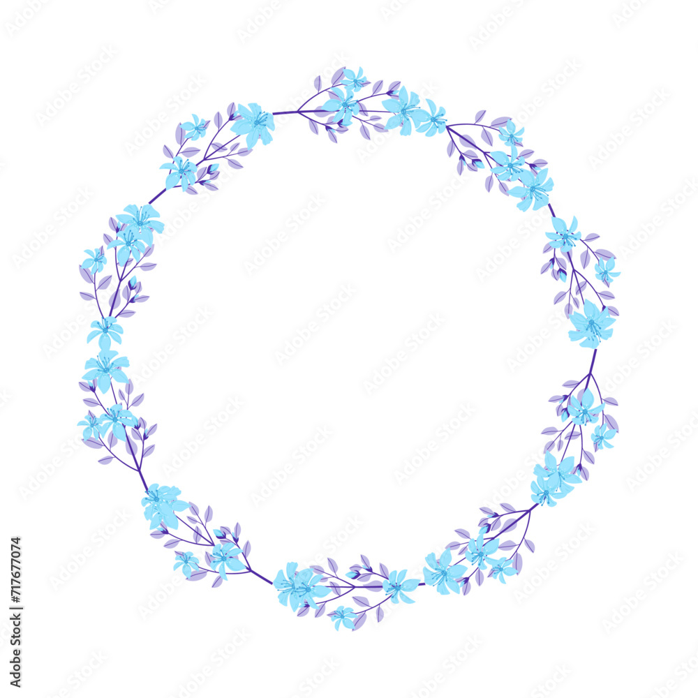 Vector hand drawn floral wreath frame on white background Vector hand drawn floral wreath frame on white background