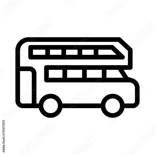 double decker bus line icon illustration vector graphic. Simple element illustration vector graphic, suitable for app, websites, and presentations isolated on white background