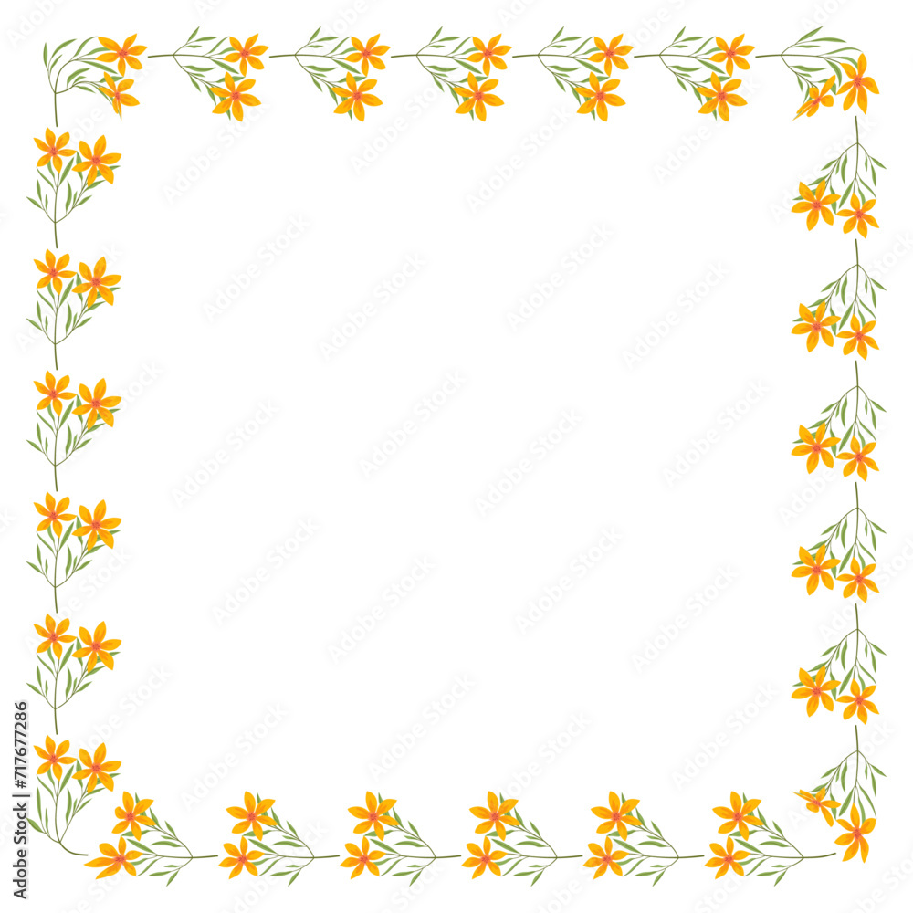 Vector hand drawn floral frame on white background Vector hand drawn floral frame on white background