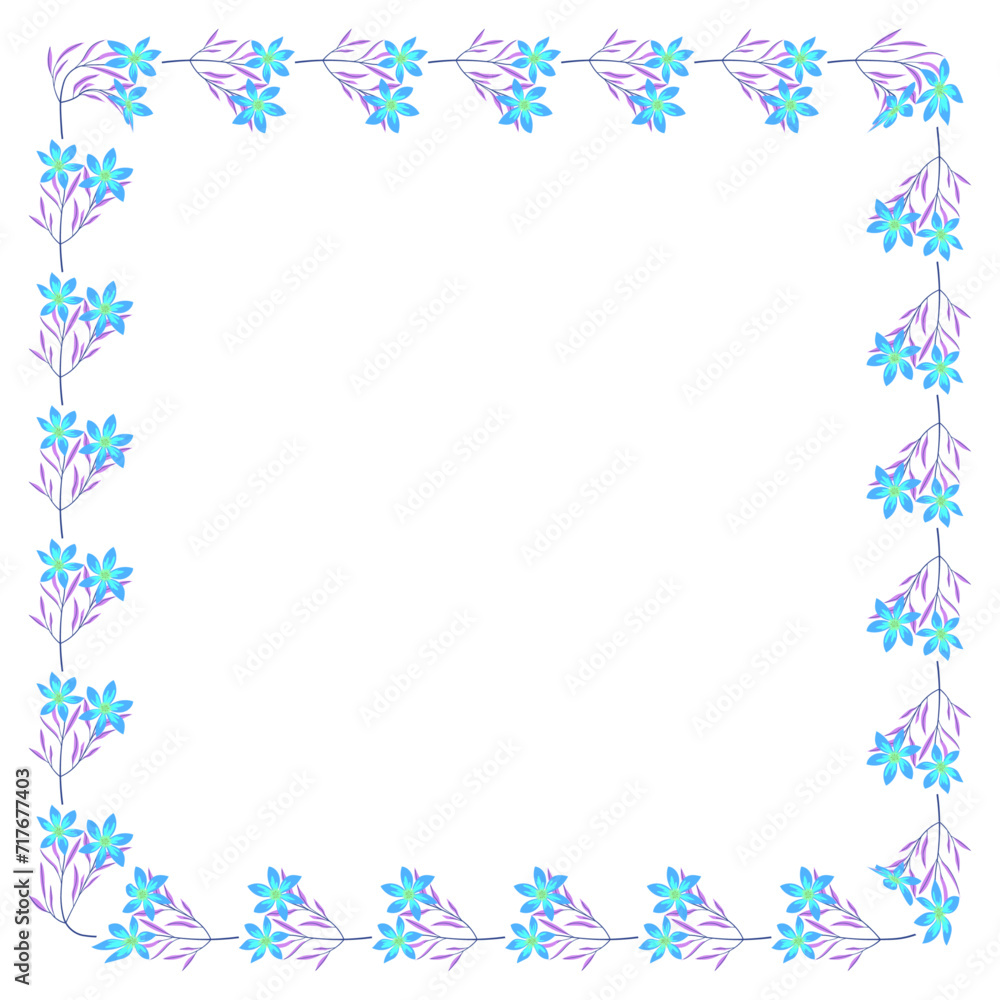 Vector hand drawn floral frame on white background Vector hand drawn floral frame on white background