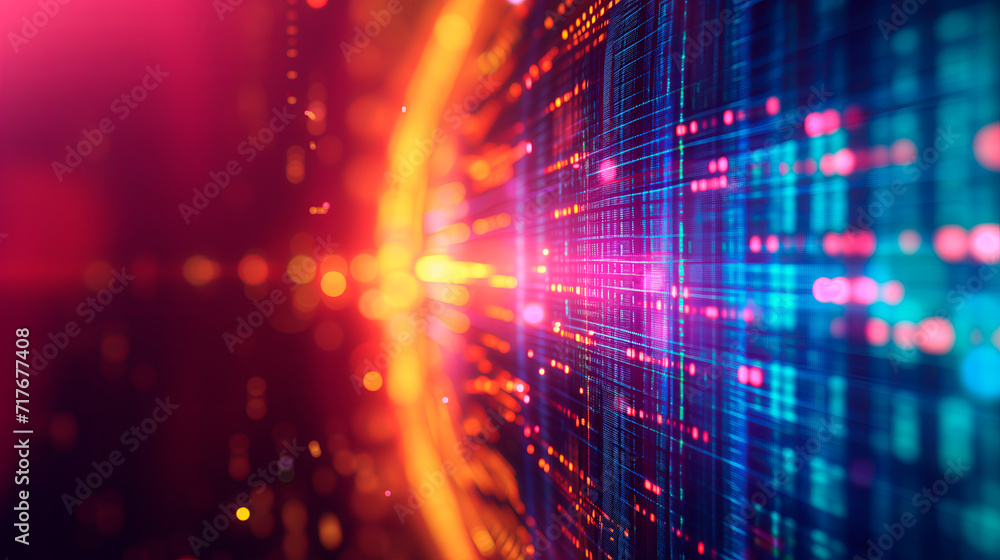 Fototapeta premium Dynamic cyber data stream, high-speed connection concept. 