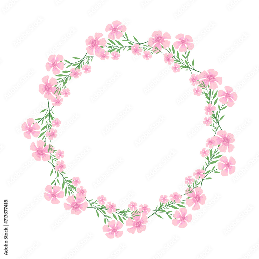26 Vector hand drawn floral wreath frame on white background