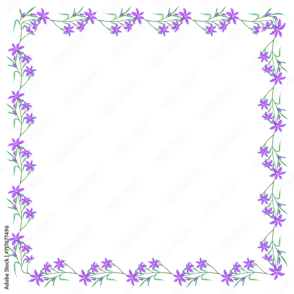 Vector hand drawn floral frame on white background Vector hand drawn floral frame on white background