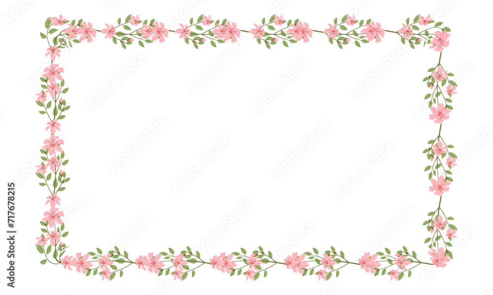 Vector hand drawn floral frame on white background Vector hand drawn floral frame on white background