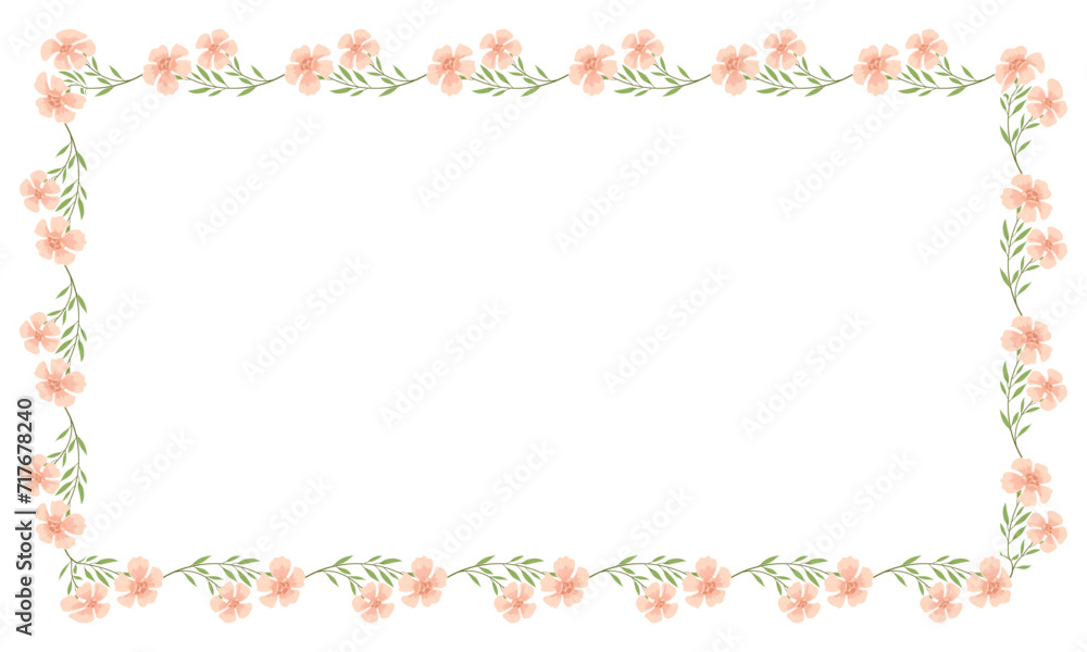 Vector hand drawn floral frame on white background Vector hand drawn floral frame on white background
