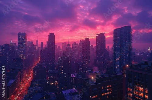 a cityscape with tall buildings and traffic cities