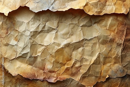 Brown vintage crumpled paper textured background 