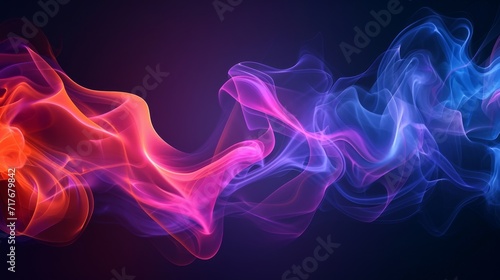 Abstract colorful smoke swirls on a dark background