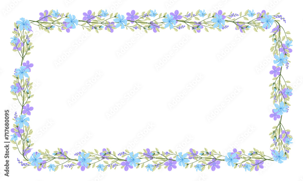 Vector hand drawn floral frame on white background Vector hand drawn floral frame on white background