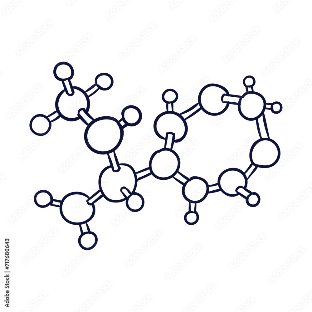 Vector hand drawn molecule structure Vector hand drawn molecule structure