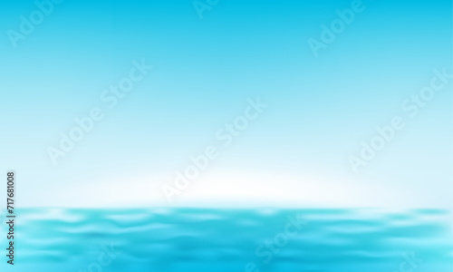 Vector seawater in the ocean and summer blue sky background