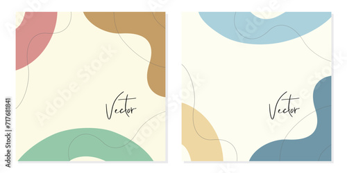 Minimal square banner abstract templates. Suitable for publishing on social networks and online advertising. Vector illustration