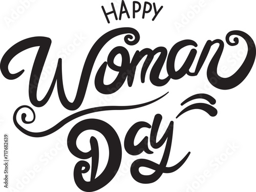 Handwritten  brush lettering of Happy Womanday   Typography design  calligraphy illustration