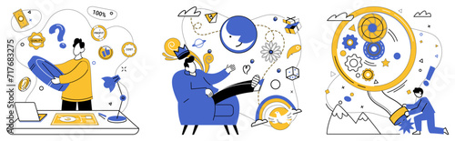 Service innovation vector illustration. Innovate with inspiration, for it is spark ignites flame business success Advanced strategies are blueprints constructing architecture innovative service