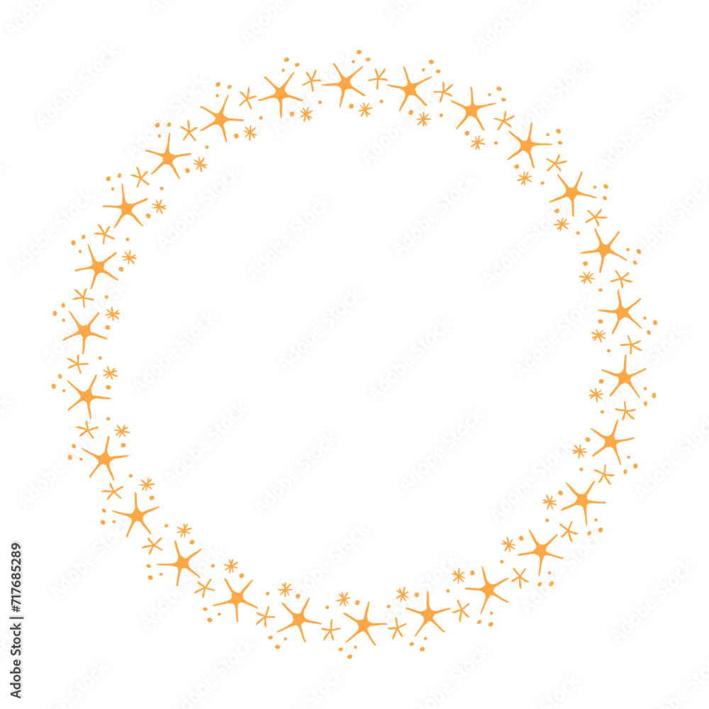 Vector stars frame. round border frames with star