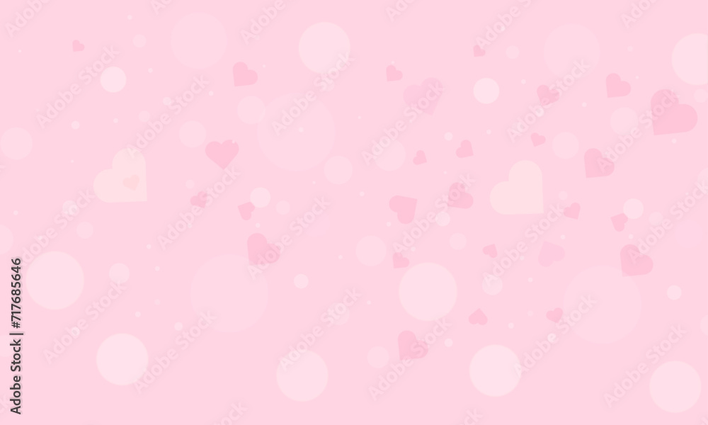 Valentine pink heart bokeh background