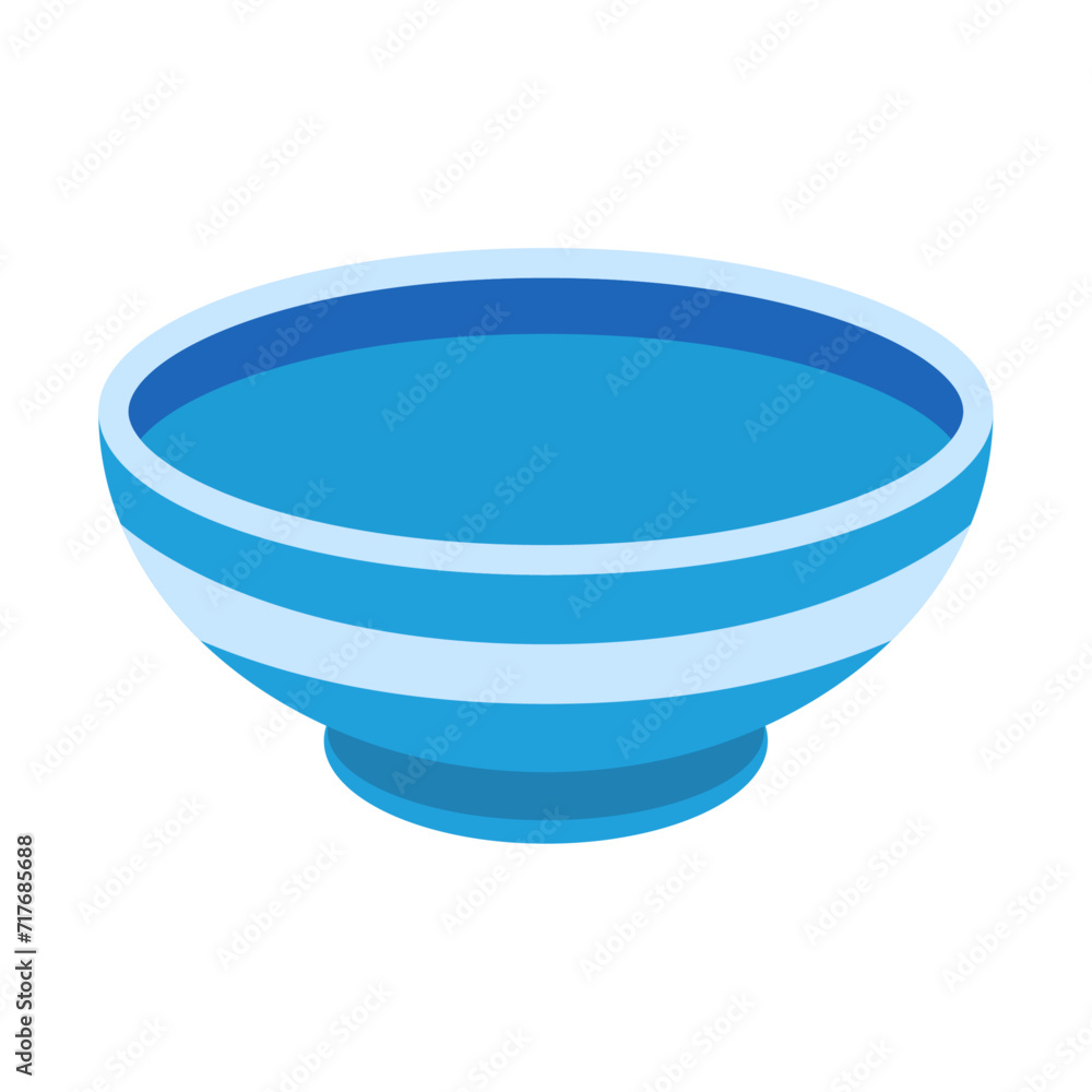 Vector bowl blue vector illustration of an empty plate for soup rice or porridge Vector bowl blue vector illustration of an empty plate for soup rice or porridge