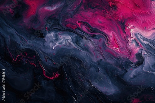 Mystical Magenta and Midnight Swirl Abstract