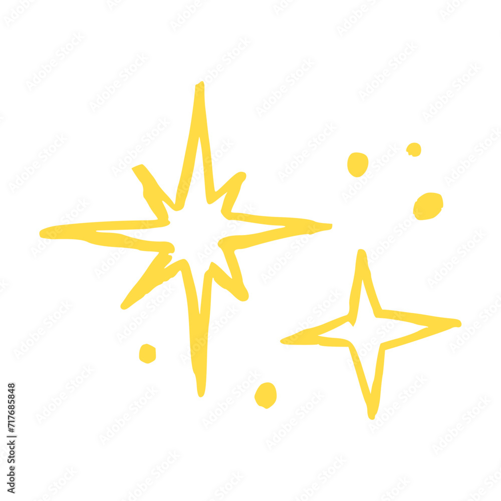 Fototapeta premium vector hand drawn sparkling star illustration