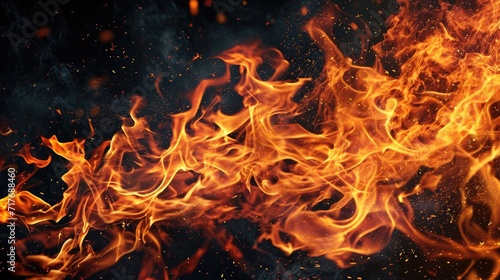 Realistic fire flame background. Fire flame