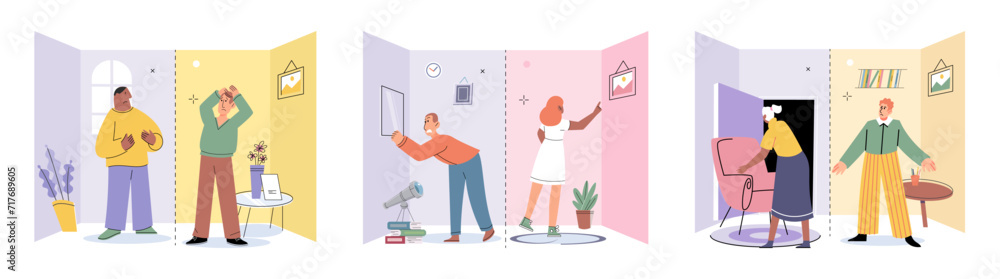 Personal zone vector illustration. Worrying excessively can hinder personal progress Establishing personal boundaries is essential for self protection Confidence allows us to navigate outside