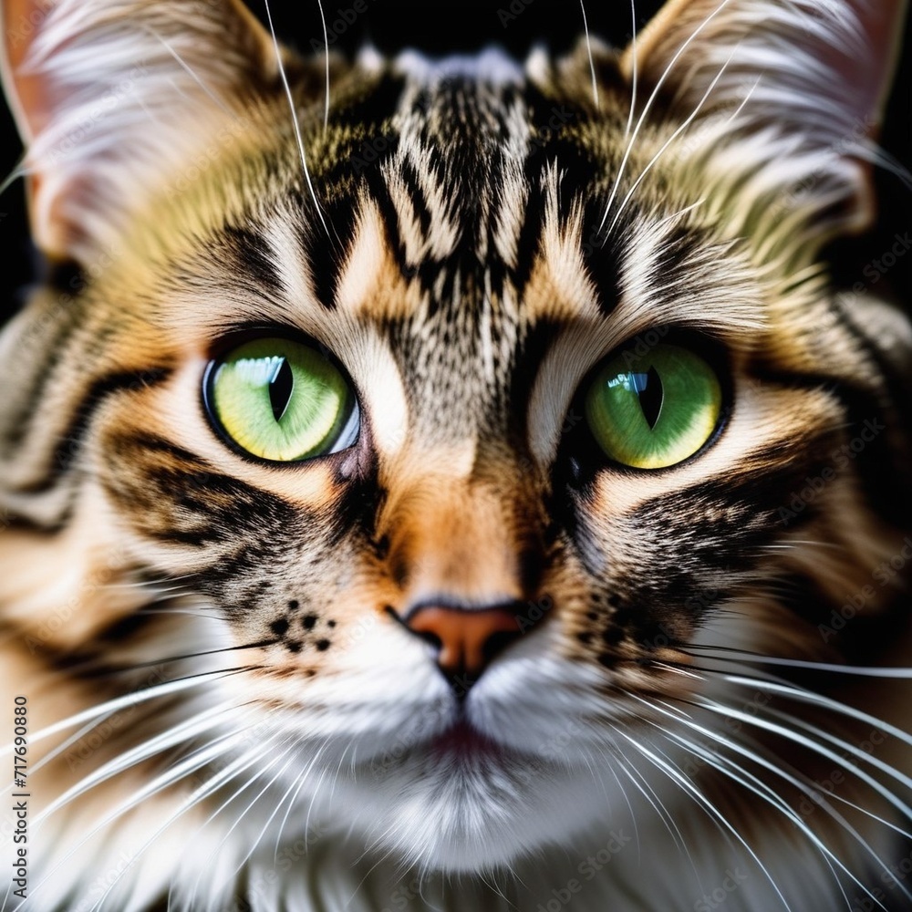Cat, very detailed, close-up, sharp fur, yellow-green eyes in focus, Kodak camera Cat, very detailed, close-up, sharp fur, yellow-green eyes in focus, Kodak camera