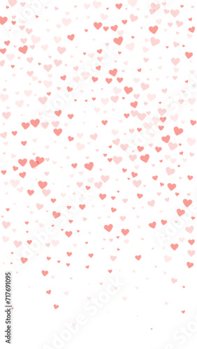 Red hearts scattered on white background. © Begin Again