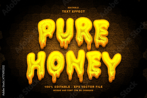 Pure Honey text style effect template editable