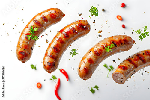 Grillfreude: Ein verlockendes Bild von einer leckeren Bratwurst, ideal für Liebhaber von Grillgenuss und kulinarische Illustrationen