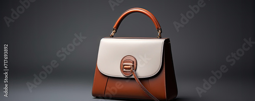 Beautiful modern woman had bag or friefcase. copy space for text. photo