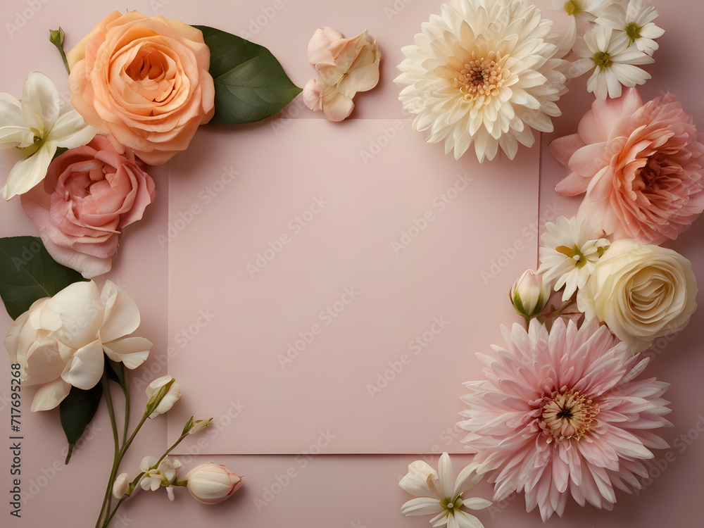 A beautifully delicate banner adorned with intricate flowers elegantly rests on a soft, light pink background
A beautifully delicate banner adorned with intricate flowers elegantly rests on a soft, light pink background