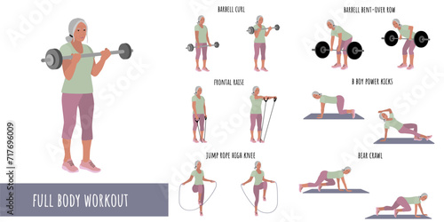 Senior woman doing full body workout