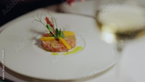 Shrimp Paste In Shape Of Circle Decorated With Shrimp.