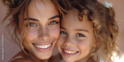 Summer Smiles: A Mother-Daughter Moment Generative AI