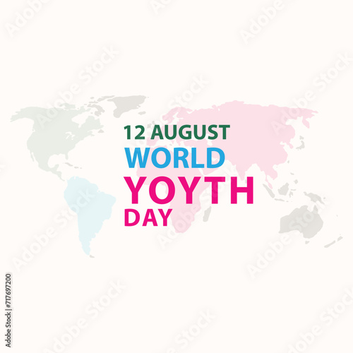 International youth day greeting 12 august social media post or banner design with enjoying up celebrate with map vector file