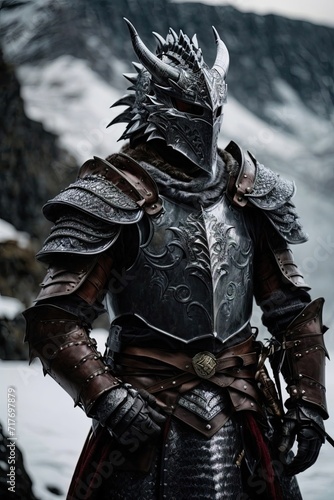 Photorealistic Dragon Man in Armor - Digital Art Masterpiece © Kirk