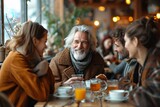 Coffee and Conversation: A Gathering of Friends in a Cozy Cafe Generative AI
