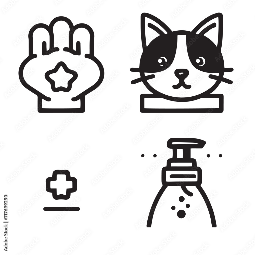 dog and cat CARE ICON dog and cat CARE ICON