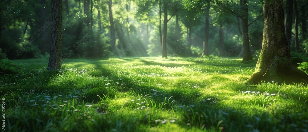 Fototapeta premium grass realistic low angle 3D white background Generative AI