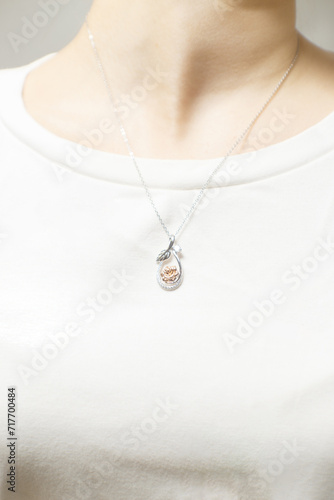 Woman wearing necklace
