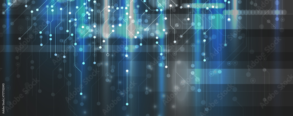 Obraz premium Technology Network Vector Background.. Science and technology presentation background. Big data connectivity software development wallpaper