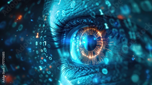 futuristic digital eye data network and cyber security technology background