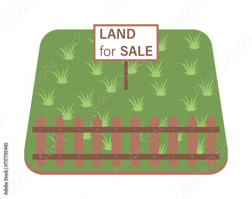 Land for sale vector icon. That tract of land for owned, sale, development, rent, buy. And investment to growth, profit, wealth and value