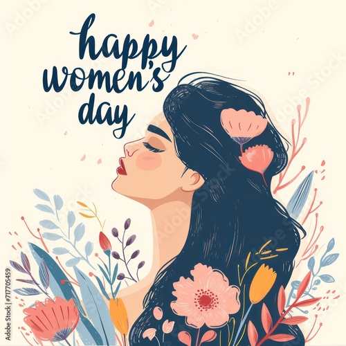International Women's Day poster template. Generative AI