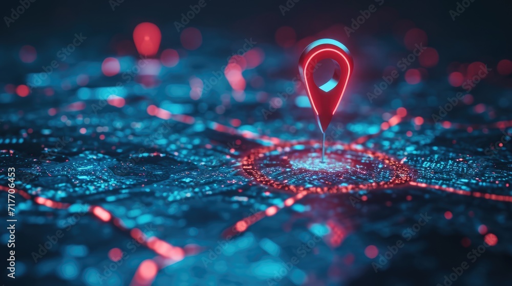 futuristic map pin location AI technology background futuristic map pin location AI technology background