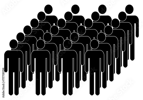Silueta de un ejercito o grupo de personas.